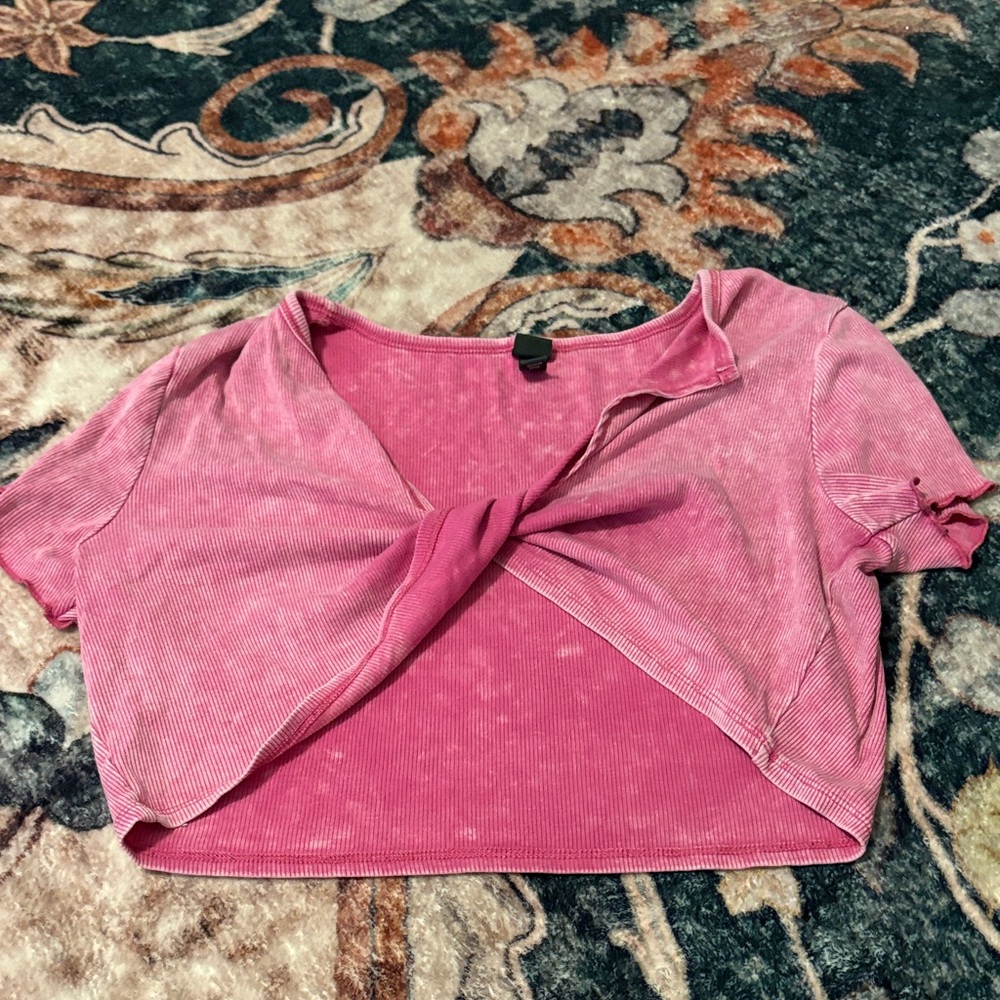 Pink Knotted Crop Top